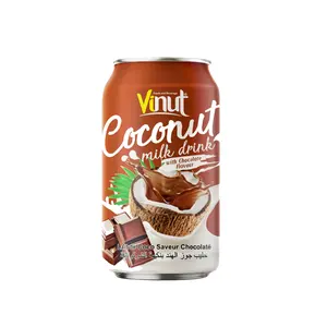 Prêt à expédier 11.1 flOz Lait de coco avec chocolat Bouteille d'eau boisson sans sucre ajouté Distribution de boissons OEM de marque privée