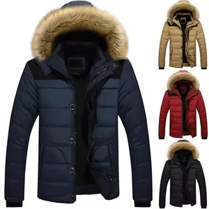 High Quality Full Zip Embroider Logo Fitted Waterproof Winter Softshell Custom Sport Team Puffer Jacket <b>Men</b> Plus Size Jacket - Product Image 6
