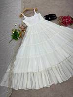 Nouvelle robe en faux georgette avec dupatta, entièrement cousue, tenue de soirée indienne traditionnelle, robe prête-à-porter de haute qualité, belle couleur