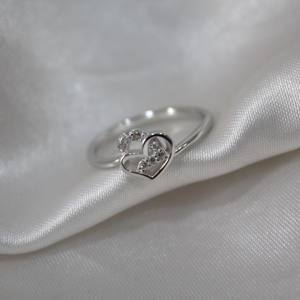 Bague de promesse de luxe en argent sterling 925 avec zircon cubique léger mariage et fête bijoux appropriés pour elle - Product Image 2