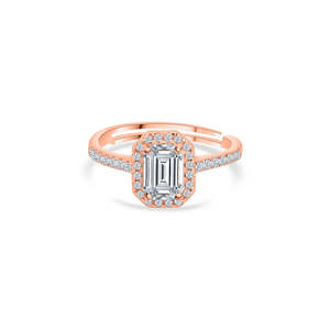 Bague Halo Ajustable en Diamant Américain de 1.5 Carats Couleur Or Rose - Product Image 1