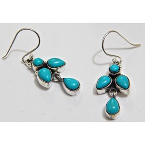 Boucles d'oreilles fines en argent sterling 925 Article cadeau unique pour les amateurs de bijoux Vis légère turquoise naturelle conçue rare - Product Image 4