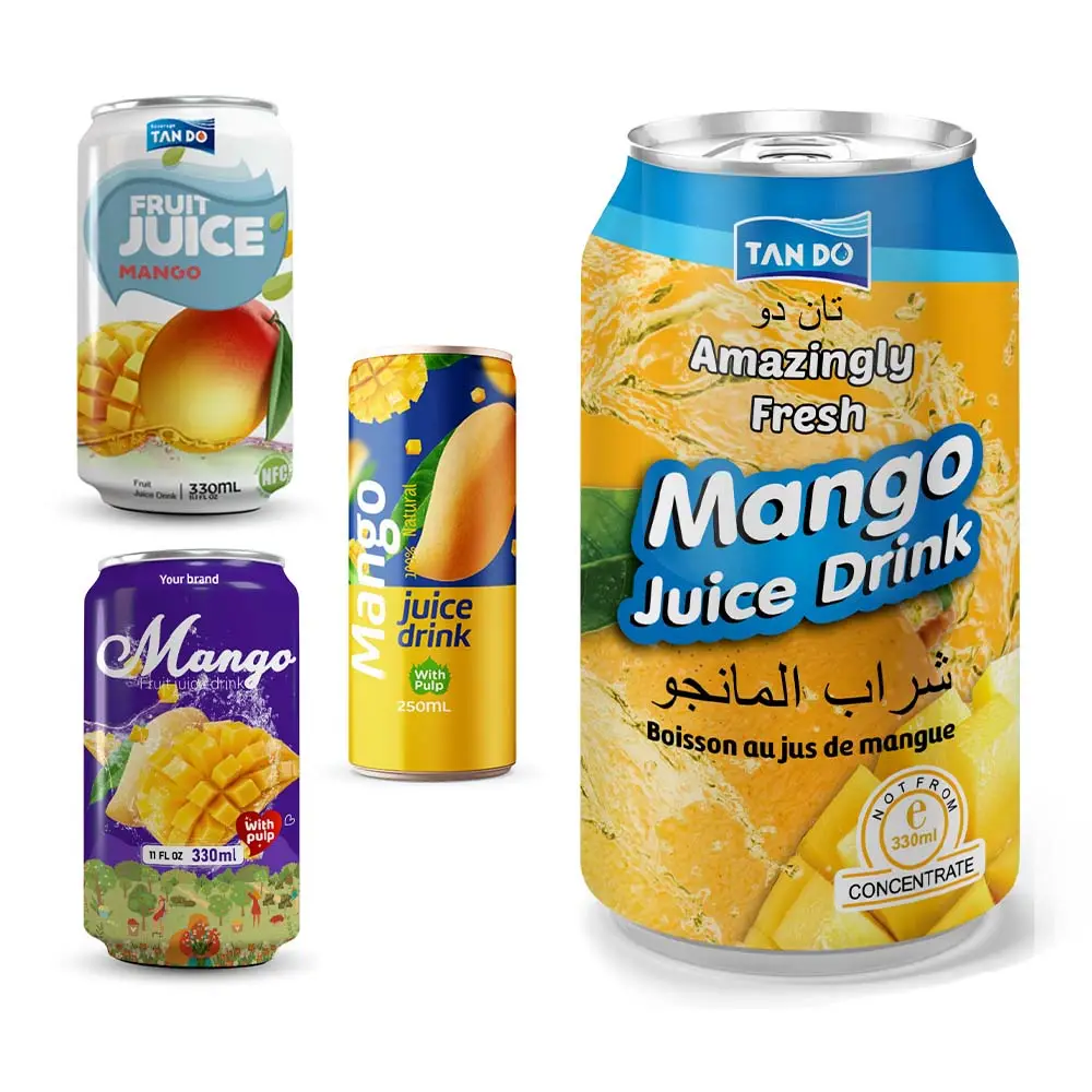 משקאות מיץ מנגו תווית פרטית מנגו מיץ פירות משקה שתייה קלה סודה עם מנגו עיסת מנגו