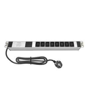 PDU แบบติดตั้งบนแร็คขนาด 19 นิ้ว 1U 8 ช่องเสียบ อลูมิเนียม ชุดจ่ายไฟฟ้า พร้อมเต้ารับ IEC C13 สำหรับอุปกรณ์ IT - Product Image 1