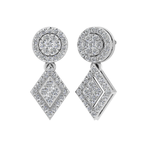 Boucles d'oreilles en diamant cultivées en laboratoire à la mode exquise 950 Platine Design de luxe OEM ODM vente en gros en vrac bijoux fins - Product Image 2