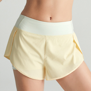 Pantalones cortos deportivos de dos capas para mujer al por mayor con bolsillo interior pantalones cortos de compresión para gimnasio yoga 2 en 1 pantalones cortos para correr para mujer - Product Image 3