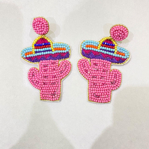 เครื่องประดับแฟชั่นต่างหูลูกปัดปักจากอินเดียต่างหูทำด้วยมือสำหรับผู้หญิงและเด็กผู้หญิงดูคลาสสิกหลากสี - Product Image 2