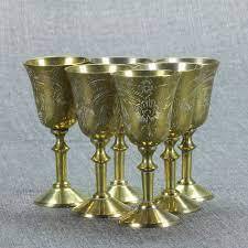 Handmade Brass <b>Wine</b> <b>Goblet</b> Vintage Engraved Chalice Metal Cup Antique Drinking Glass Barware Wedding Gift Decorative Tableware - Product Image 2