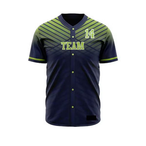 Maillot de baseball personnalisé avec logo par sublimation, 100% polyester, maillot de softball vierge, t-shirts de baseball à boutons - Product Image 3