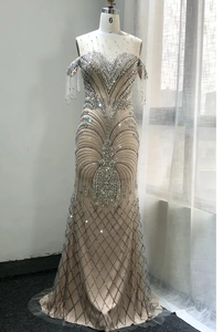 Robe Sweetheart -Neck strass perlé Gaine Poly Mesh Fabric Sleeveless full Length Casual Cocktail Formal Elegant - Product Image 6