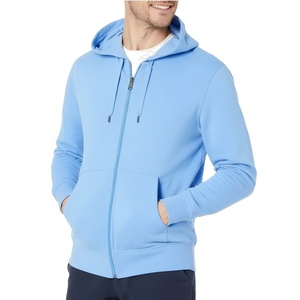 Sudadera con capucha de algodón para hombre con cremallera, logotipo personalizado, transpirable, de punto, para gimnasio, fitness, ropa deportiva, fabricante mayorista OEM ODM - Product Image 1