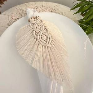 Anillos de Servilleta de Macramé Hechos a Mano |   Estilo Bohemio Ecológico de Primera Calidad |   Tamaño/Color/Logotipo Personalizables para Bodas en Casa - Product Image 2