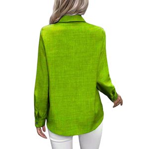 เสื้อทำงานติดกระดุมแขนยาวมีปกเสื้อลำลองของผู้หญิงผ้าทอทุกวัน - Product Image 2