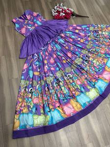 Vestido de encaje elegante con cuello en V para mujer 2024, vestido cosido de alta calidad con volantes irregulares para fiestas de boda, ropa tradicional india - Product Image 6