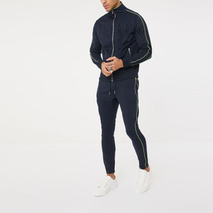 Chándal liso para hombre, ropa de entrenamiento con logotipo bordado personalizado, nueva moda, venta al por mayor, ropa deportiva unisex con cremallera para correr - Product Image 1