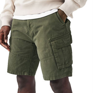 Premium 100% coton hommes Cargo Shorts nouvelle mode couleur unie Style décontracté plaine teint Techniques sur commande - Product Image 1