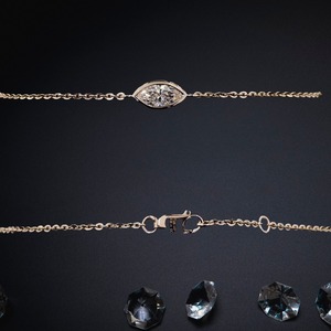 Trendy 0,49 Ct Marquise Lab Grown Diamond Bracelet 14K Rose Gold VVS VS EF Clarity 7 pulgadas Cadena minimalista Joyería fina Mujer - Product Image 4