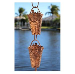 Cadena de lluvia de eslabones de cobre grande, elemento arquitectónico elegante, eslabones de cobre sólido vendidos por pie, incluye gancho en V, decoración Ideal para exteriores - Product Image 5