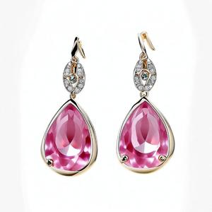 Boucles d'oreilles en pierres précieuses 925 Boucles d'oreilles rondes en argent sterling massif pour femmes et filles Boucles d'oreilles pendantes en argent - Product Image 5