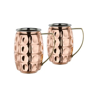 Taza de cóctel de diseño melodioso, taza de Moscú de cobre sólido con asa, taza decorativa para el hogar, cocina, agua usada, taza de mula de cobre para beber - Product Image 1