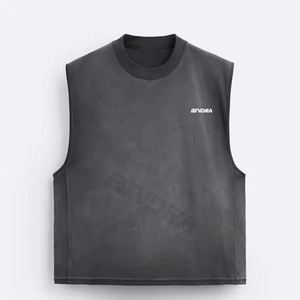 Haute qualité lourd lavage Cropp gilet personnalisé recadrée Boxy Fit sans manches débardeur t-shirts - Product Image 1