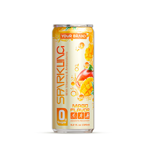 Échantillon gratuit 320ml VOTRE MARQUE Boissons gazeuses aromatisées à la mangue pétillante Fabricant de marque privée OEM personnalisé - Product Image 1