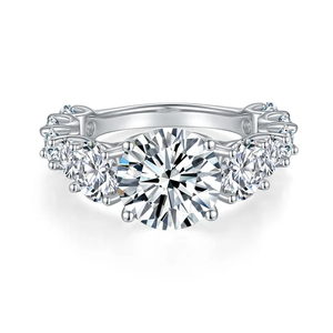lab grown 14k White Gold Iced Out Custom VVS Moissanite Brilliant Cut for <b>Men</b> Women High Quality VVS Moissanite Diamond <b>Ring</b> - Product Image 3