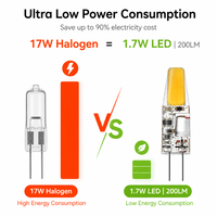 Ampoule LED COB G4 de haute qualité, économie d'énergie, silicone, 1,7W, 200LM, 360 degrés, AC/DC 12V, pour chambre à coucher, pour lustre, pour luminaire suspendu