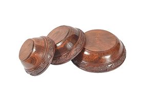 Cuencos de postre de tres piezas de madera clásicos para servir accesorios de platos Hotel cocina cuenco para servir - Product Image 6