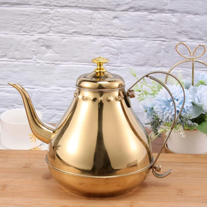 Large Capacity Stainless Steel <b>Tea</b> <b>Kettle</b>/Classic Gold Teapot for Home & Restaurant/Whistling Teapot - (Gold) - Product Image 5