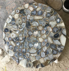 Mesa de centro de piedra de ágata natural redonda para decoración y muebles del hogar de entrada - Product Image 2