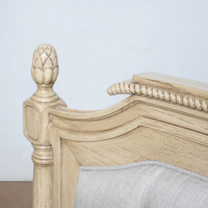 Cama Infantil de Diseño Exclusivo Oliver, Madera Maciza, Cabecera Tapizada, Estilo Clásico Moderno, Tamaño Individual, Natural - Product Image 4