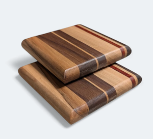 Posavasos Redondos Decorativos de Madera de Haya y Acacia, Diseño Clásico Moderno, Duraderos y Ecológicos - Product Image 1