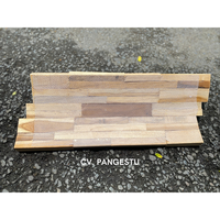 Paneles de Pared de Madera de Teca 3D Modernos PANGESTU, Diseño Geométrico, Insonorizantes, para Villas, Comercios y Entretenimiento en Indonesia