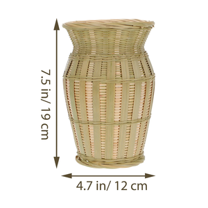 Jarrón de bambú tejido Beige hecho en Vietnam material ecológico para decoración del hogar y decoración de vajilla al por mayor - Product Image 5