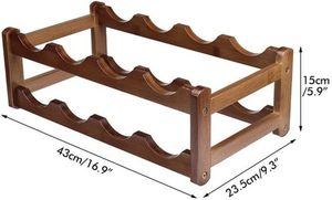 Estante de vino de madera Gabinete retro Almacenamiento Estante de vino Hogar Cocina Bar Estante independiente - Product Image 2