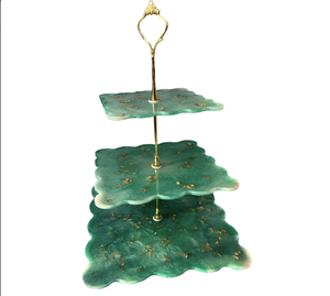 Soporte de resina epoxi para Tartas artísticas con barra dorada brillante, decora tu mesa de comedor de la India - Product Image 5