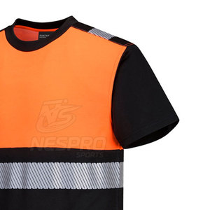 Camiseta de trabajo de secado rápido de poliéster 100% de alta visibilidad al mejor precio, gran oferta personalizada, ropa de trabajo OEM de varios tamaños de seguridad - Product Image 4