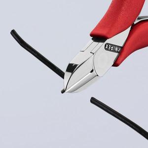 Alicates de corte diagonal Knipex Electronics con mango pulido a espejo y revestimiento plástico, cabeza redonda y protector de desbaste - Product Image 3