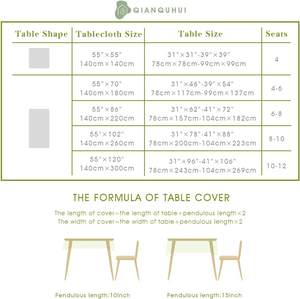 <b>Embroidered</b> <b>Tablecloth</b> for Dining Table,Dust Proof Spillproof Soil Resistant Cotton Linen Rectangle Table Cloths OEM - Product Image 6