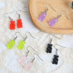 Modernos Pendientes Colgantes y de Botón Nounours Bonbons con Perlas de Agua Dulce y Circonitas, Estilo Religioso para Fiestas - Product Image 2