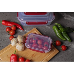Conteneur alimentaire rectangulaire en PP de 900 ml, hermétique, durable, avec couvercle à verrouillage coloré, compatible micro-ondes, empilable, pour le stockage des repas dans la cuisine - Product Image 6
