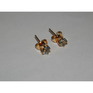 14K ตุ้มหูทอง18K สีโรสขาวและสีทองประดับมุกลายดาวทันสมัยสไตล์น่ารักสำหรับงานหมั้นงานแต่งงาน - Product Image 4