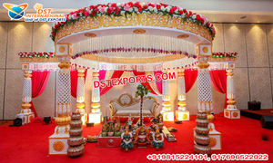 Boda al aire libre estilo Bollywood corona Mandap elegante boda blanco Maharani Mandap en Reino Unido Royal Queen boda Bollywood Mandap Reino Unido - Product Image 2