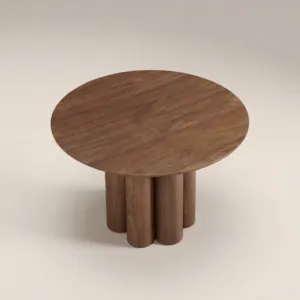 Table à manger ronde en bois SINTERIOR WALNUT NOELLE 4 places - Product Image 3