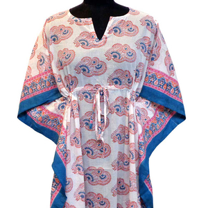 Robe de caftan pour femmes Robe de luxe confortable Taille longue imprimée à la main en voile de coton doux Caftan de nuit à vendre à un prix bon marché - Product Image 3