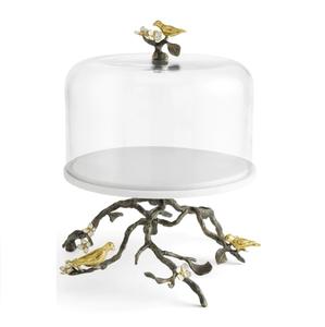 Soporte pequeño de aluminio para tartas con tapa de vidrio, mesa de postre de hierro, soportes para tartas de boda, cristal de Metal decorativo para espacios pequeños - Product Image 4