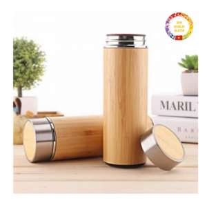Hot bán tre bằng gỗ Phích chân không Flask xách tay đôi Tường Cách Nhiệt chai nước với Infuser - Product Image 2
