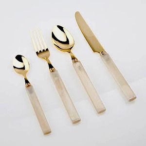 Designer Dining <b>Serving</b> sets long Rose <b>Gold</b> Design flatware Long Round Handle Flatware sushi <b>serving</b> Set - Product Image 5