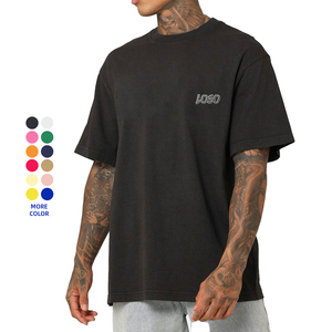Hombres en blanco 100% algodón camisetas de gran tamaño Streetwear Drop Shoulder camisetas de alta calidad camiseta - Product Image 4